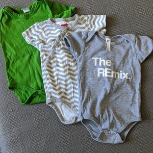 3-6 months onesie bodysuit bundle organic cotton Unisex+  "The Remix"